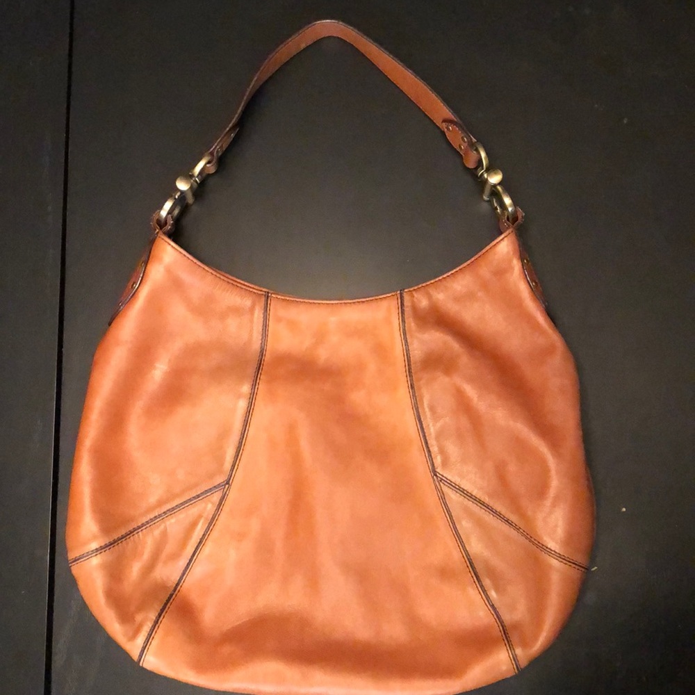 Luce brown leather shoulder bag